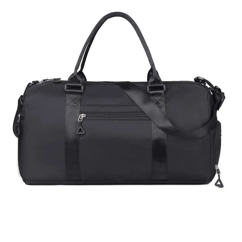 Custom Logo Dry Wet Sport Duffel Holdall Training Yoga Travel Overnight Weekend Shoulder Tote Gym Bag with Shoes Compartment