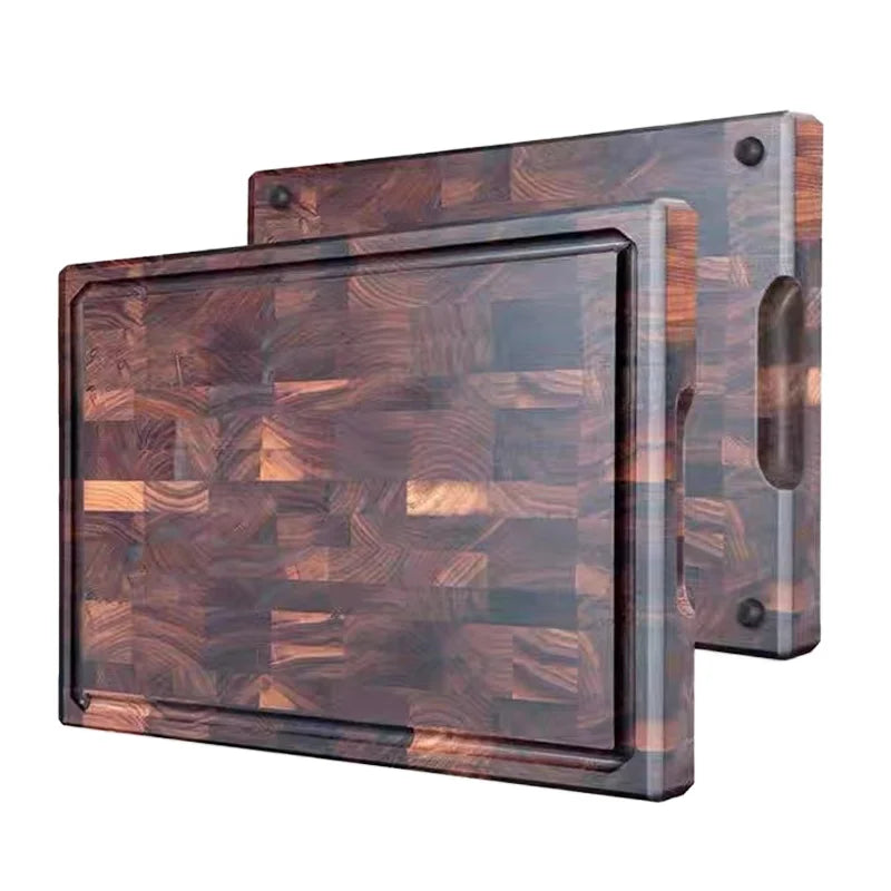 Multi-Functional Black Walnut Wood Cutting Board Personalized Kitchen Wooden Chopping Block Butcher Block by Name