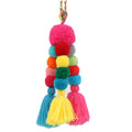 Purse Handbags Bag Decoration Charms Pendant Key Ring for Women Colorful Long Tassel PomPom Keychain