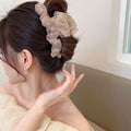 Sayoung Hair Accessories 13cm Hair Claw Hawaiian Style Fold Organza Flower Elegant Large Hair Claw Clips for Women Girls