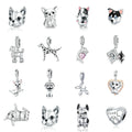 Animal Charm Jewelry Silver 925 Dog Sterling Silver Cute Charm for Jewelry Making