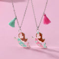 Best Friend Necklaces for 2 Mermaid Whale Mermaid Fish Enamel Pendant Best Friend Necklaces for Bestie Couple Girls