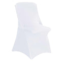White 1pcs Universal Folding Chair Slipcovers Living/Dining Room Stretch Chair Covers Polyester Plain Spandex Protector