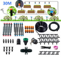 30M Greenhouse Micro Drip Irrigation Kit Automatic Patio Misting Plant Watering System Adjustable Nozzle Emitters Sprinkler