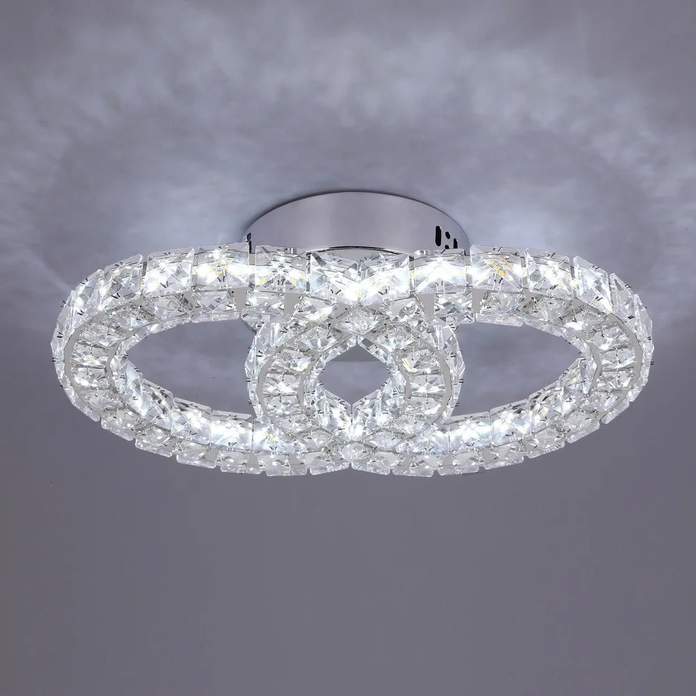 Modern LED Warm White Changeable Light Crystal Chandelier Ceiling Lamp Lights for Home