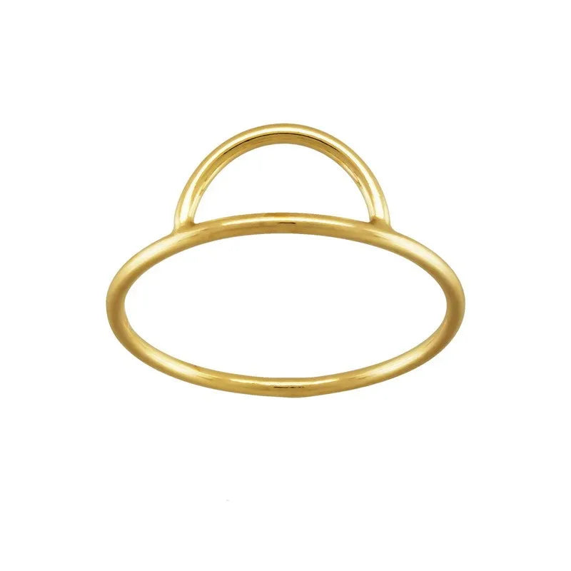 Real 14K Gold Filled Single Arch Ring Boho Minimalist Knuckle Finger Ring Accessories for Women DIY Jewelry