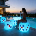 Modern Rechargeable LED Cube Stool Durable Indoor & Outdoor Garden Furniture Light-up Chairs & Tables for Hotel Use