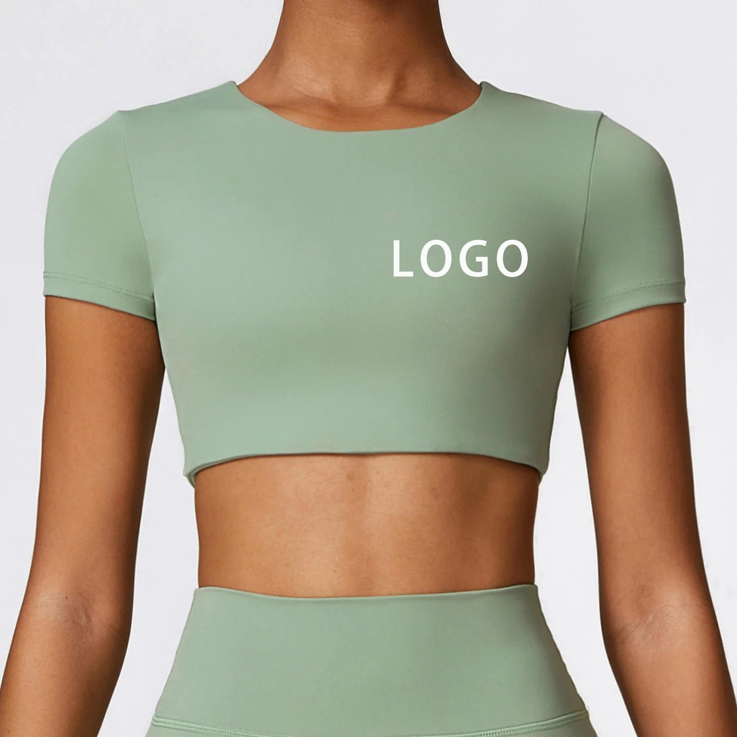 Gym Wear Crop Top Femme Ropa Deportiva Mujer High Strength Tight Short Sleeve Fitness Yoga Wear Crop Top Women's Clothing