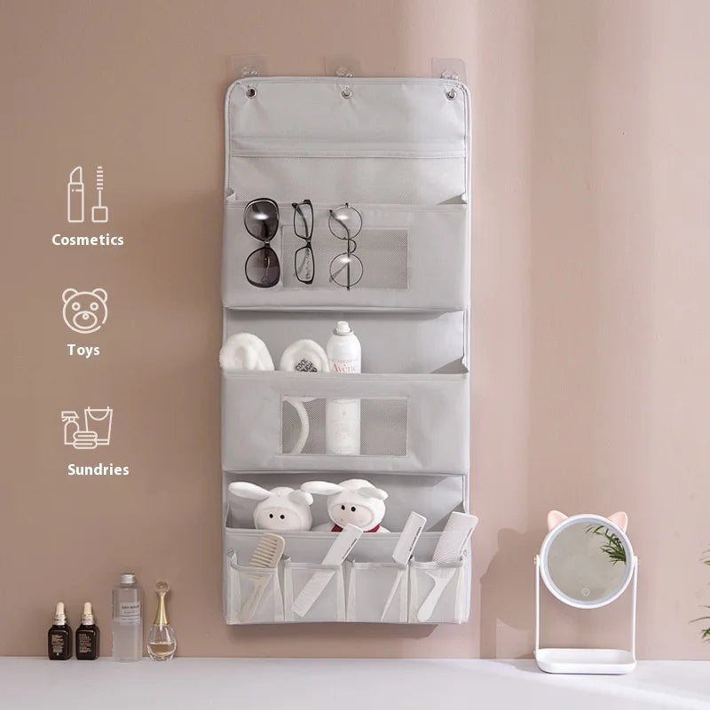 Creative Multi-Layer Fabric Hanging Organizer Bag Modern Style Cosmetics Storage Door for Dormitory Sundries and Supplies