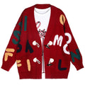 Custom Fashion Christmas Fluffy Fancy Women's Casual Pullover High Knit Cardigan Jacquard Design Knitted Sweater