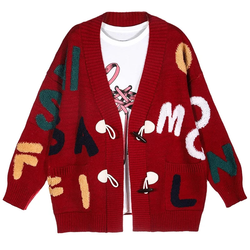 Custom Fashion Christmas Fluffy Fancy Women's Casual Pullover High Knit Cardigan Jacquard Design Knitted Sweater