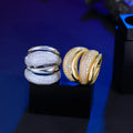 Adjustable Cubic Zircon Bold Big Statement Rings for Women Luxury 18k Gold Plated Bridal Engagement Wedding Jewelry