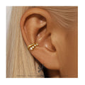 Carline Topsale Fashion Cuff Earrings Sterling Silver 925 Jewelry 18k Gold Plated Non Piercing Zircon Ear Cuff for Women