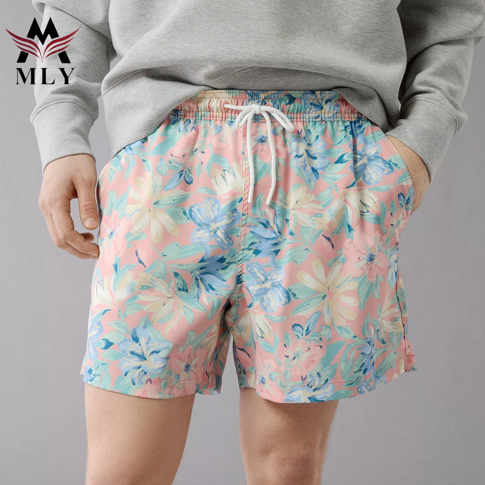 Wholesale Men's Quick-Drying Board Shorts Custom Trunks New Fashion Print Beach Trunks