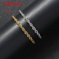 5mm Stainless Steel Rope 18K Gold Plated Bracelets Bangles Gold Bracelet for Women Hip Hop Stainless Steel Jewelry