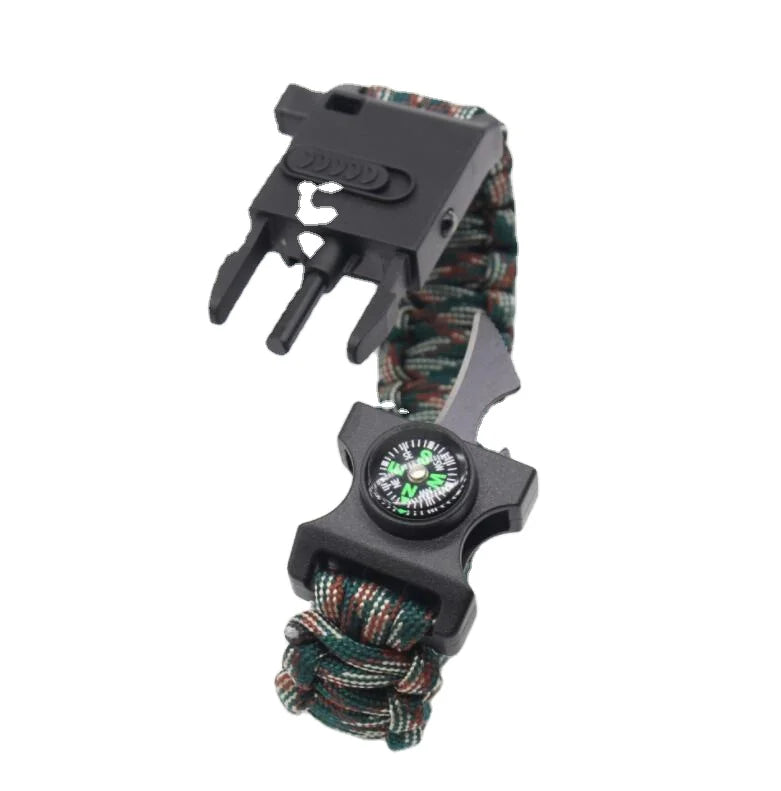 Bulk Custom logo Adjustable Wristband Camping Accessories Multifunctional Charms Survival Kit Clasp Wholesale Bracelets