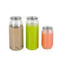 350/500/650ML Food Grade PET Beverage Pop Top Can Bottle Easy Open Aluminum Lid Empty for Cream Packaging