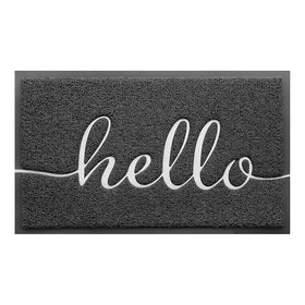 Large Outdoor Home Entrance Entry PVC Cushioned Coil Door Mats Custom Logo Modern Embossed Welcome Dirt Trapper Plain Patio