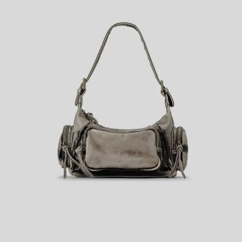 Niche Design Retro Locomotive Large Capacity Single Shoulder Multi-pocket Underarm Bag Female