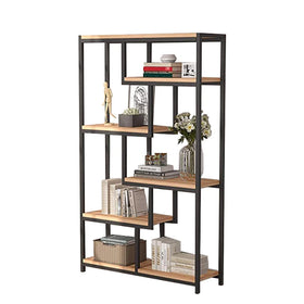 Multifunctional Eco-Friendly Wooden Oak Steel Standing Type Non-folding Storage Rack Five Layers Honghe Hhzwj210020 100x30x165cm