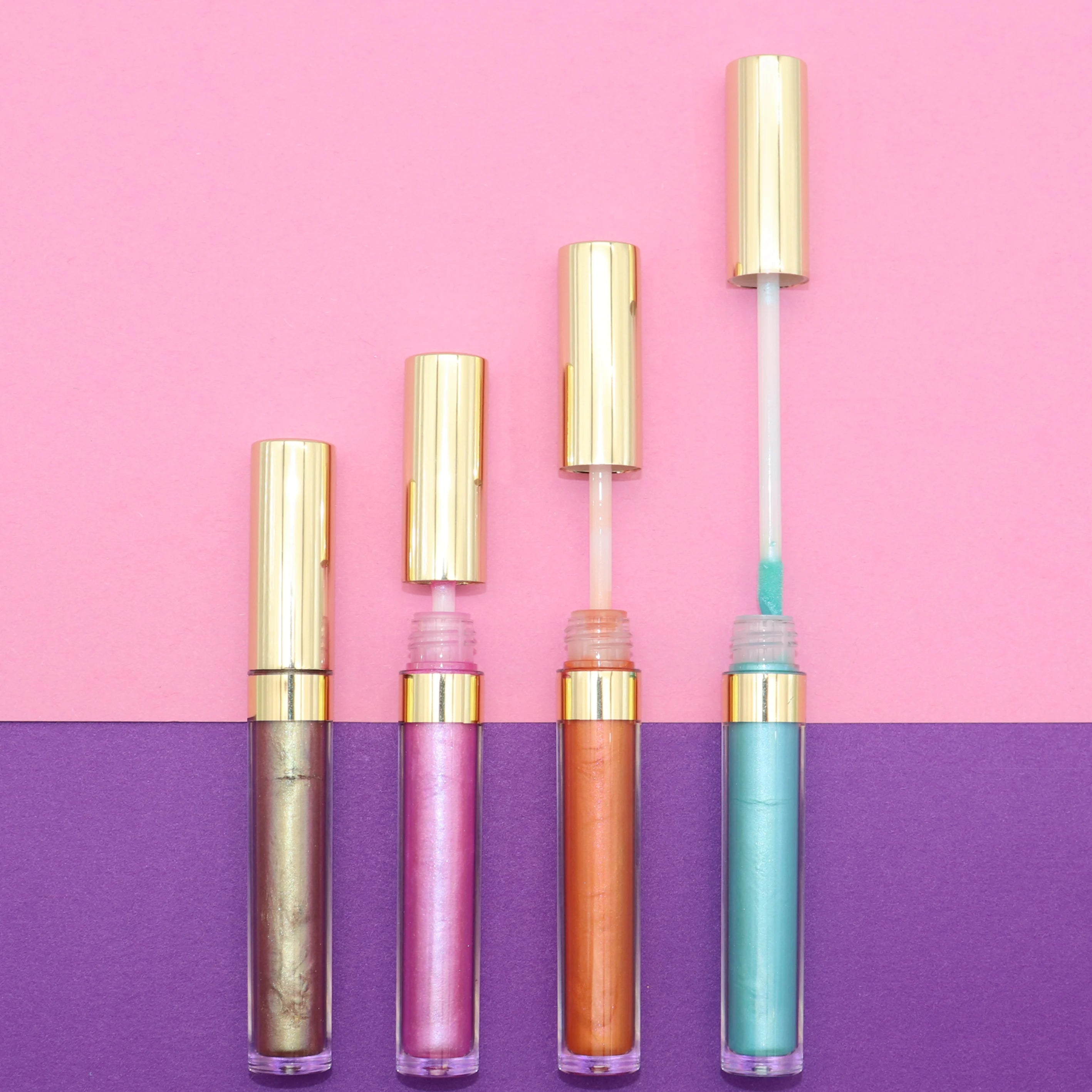Wholesale No logo Waterproof Glossy Lipgloss 6 Colors Shimmer High Quality Vegan Glossy Lip Gloss