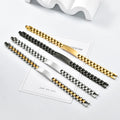 Fatingna Cross-Border Stainless Steel Summer Bracelet for Women Gold Plated Titanium Steel Curved Brand Bangles for Couples