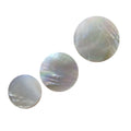 HQ GEMS Hand Make 30 40 50mm Hight Quality Double Flat Shell Natural White Celluloid Mother of Pearl Price Coins Sheet