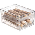 New Transparent Plastic Egg Storage Box Multifunctional Square Kitchen Storage with Slide Type Design for Families