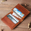 Wholesale Wallet Men Leather Vintage Vertical Bifold Crazy Horse Genuine Leather Card Holder Purse