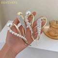 2022 New Elegant Women Hair Accessories Metal Pearl Word Clip Hairs Sweet Twist Clip Temperament Hair Clip for Girl