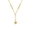 Korean Stylish 18K Gold Plated Stainless Steel Minimalist Jewelry North Star Pendant Necklace