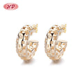 Hengdian Laminated Gold Plated Earrings 18k Fashionable Hollow Hanging Zircon Earrings Wholesale Fashion Jewelry Gift for Women