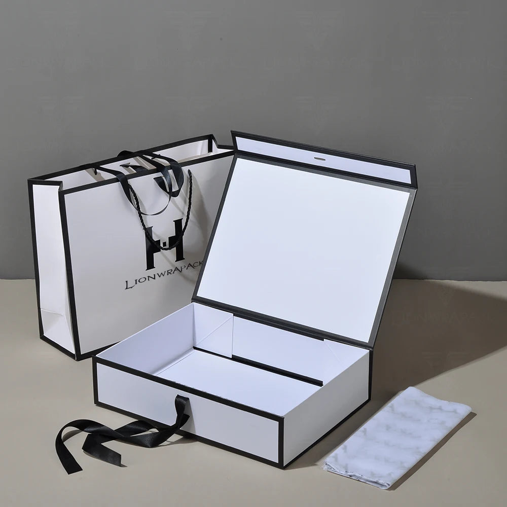 Luxury and Sustainable Storage Boxes by Lionwrapack Customizable Logo Foldable Design and Magnetic Closure for Clothing and Shoe
