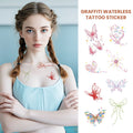 In Stock Cute Graffiti Butterfly Girl Temporary Tattoo Sticker Set Colorful Waterless Paper for Face Application