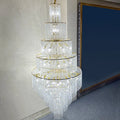 European-style Villa Living Room Light Luxury Crystal Chandelier Hotel Lobby Large Chandelier Duplex Building Hollow Spiral