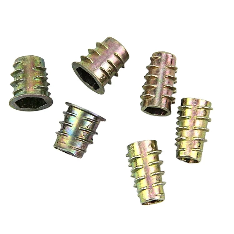 Hot Sale Customized Zinc Plated Hex Socket Fastener M4-M10 Thread Insert Tooth Nut for Furniture Legs Wood DIN Standard