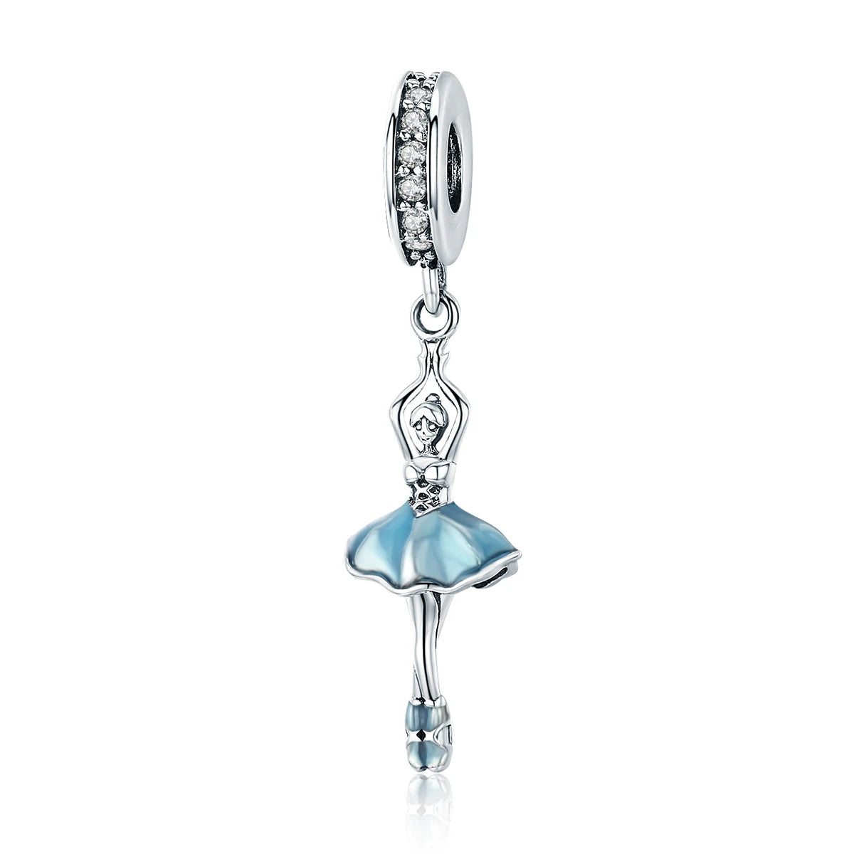 SCC514 Trendy Fine Jewelry Pendant for Girls 925 Sterling Silver Ballet Girl Charms