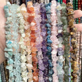 10-13mm Natural Stone Beads Amethyst Fluorite Irregular Shape Small Hole Mineral Rough Rock Stone Reiki Healing Beads 15''