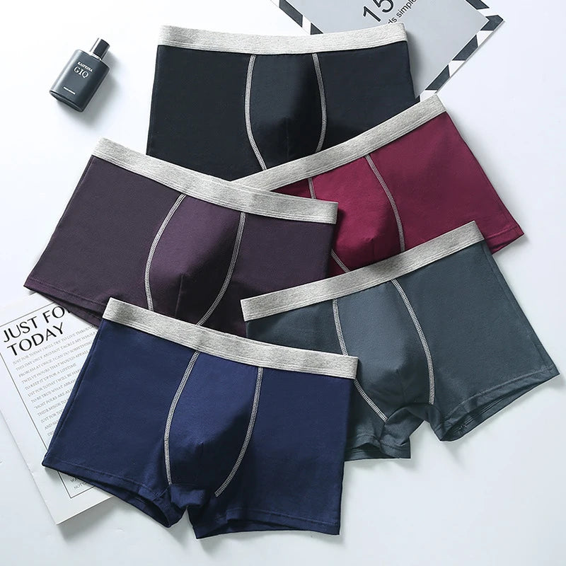 Large Size Men's Underwear Cotton Breathable Comfortable Boxer Briefs Fashionable Loose Elastic Boxer Briefs for Men