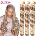Synthetic High Temperature Loose Wave Curl Braids Spiral Curly Crochet Hair Extensions for Women Piano Color Dyed