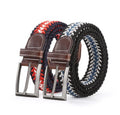 Women Mixed Color Elastic Stretch Rope Woven Men Multicolored Braided Belt for Casual Jeans