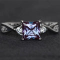 CAOSHI Elegant Ladies Sliver Color Plated Rings Asscher Cut Cubic Zircon Exquisite Blue Stone CZ Ring Women