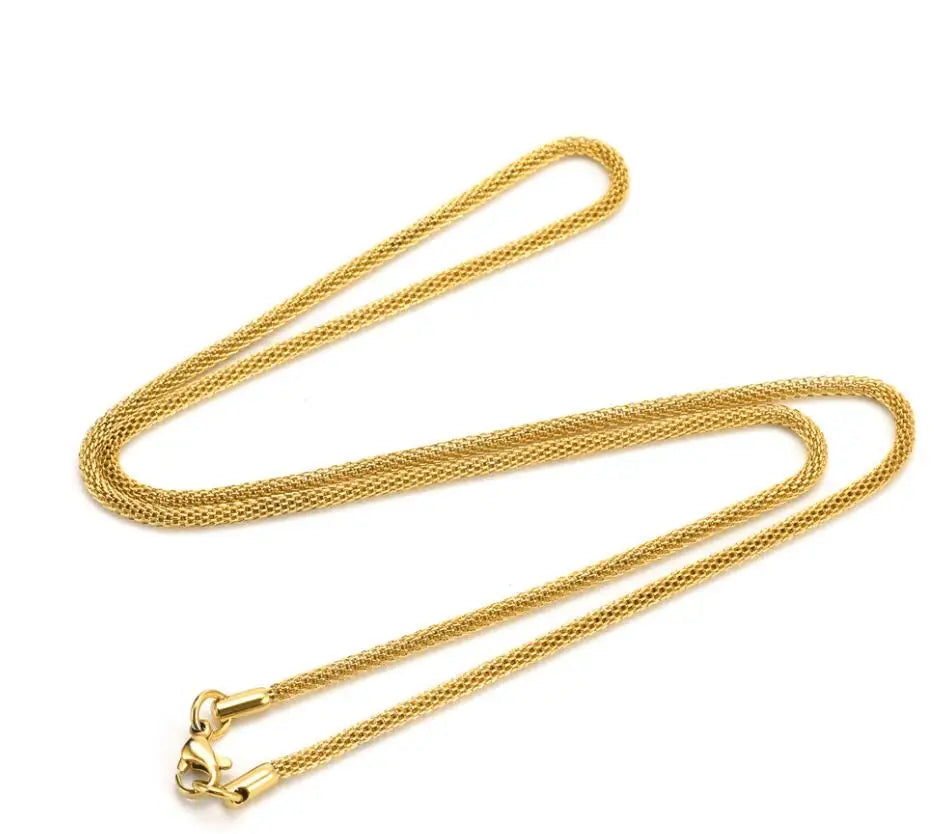 Men and Women Personality Woven Hollow Mesh Round Net Jewelry Chain High-end Big Brand Stainless Steel Necklace