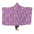 Custom Sublimation Print Crystal Velvet Sleep Wearable Blankets Dropshipping Cloak Hooded Blanket for Adult