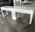 Modern Nail Salon Furniture White 2 Seats Manicure Desk with Fan for Living Room