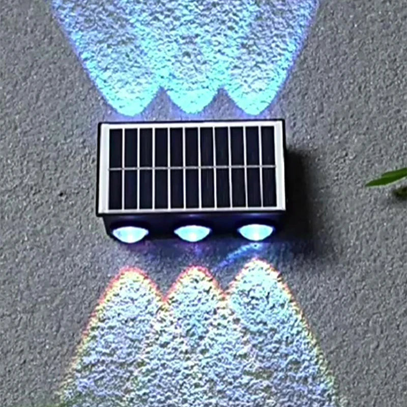 JAIYI HOT Top Selling LED Solar Wall Light 6-Head Lamp Outdoor Courtyard Fence Light Outdoor Decoration Villa Wall Light