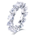 Tonglin 925 Sterling Silver Jewelry Simple and Elegant Silver Ring Daily Wear Heart Shape Cubic Zirconia Glow Ring