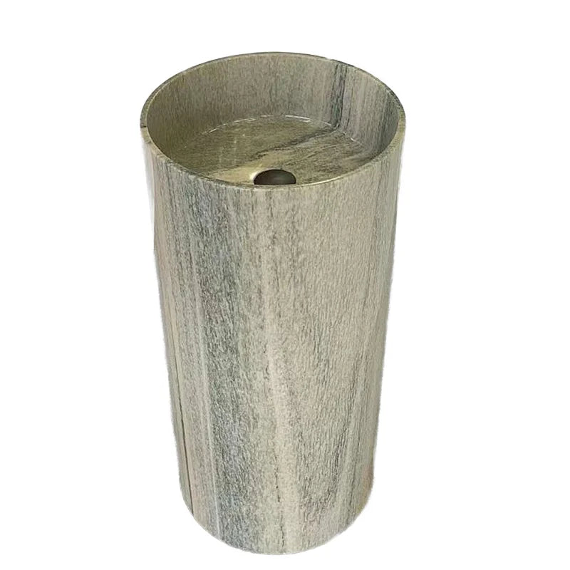 Modern Design Sintered Stone Basin Artificial Marble Pedestal Sink Oval Shape Easy Mount Installation for Home Hotel Bathroom