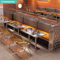 Industrial Stainless Steel Dining Table Clear Folding Chair Set for Commercial Use in Hotels Cafes Restaurants Modern Design