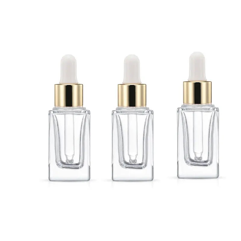 15ml 0.5oz 10ml Square Glass Bottles Essential Oil Serum Packaging Empty Eye Dropper